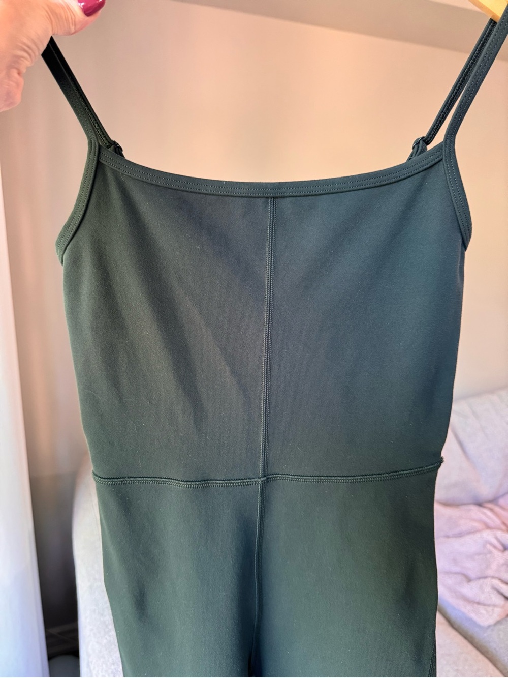 Wilfred Deep Green Spaghetti Strap Bodysuit